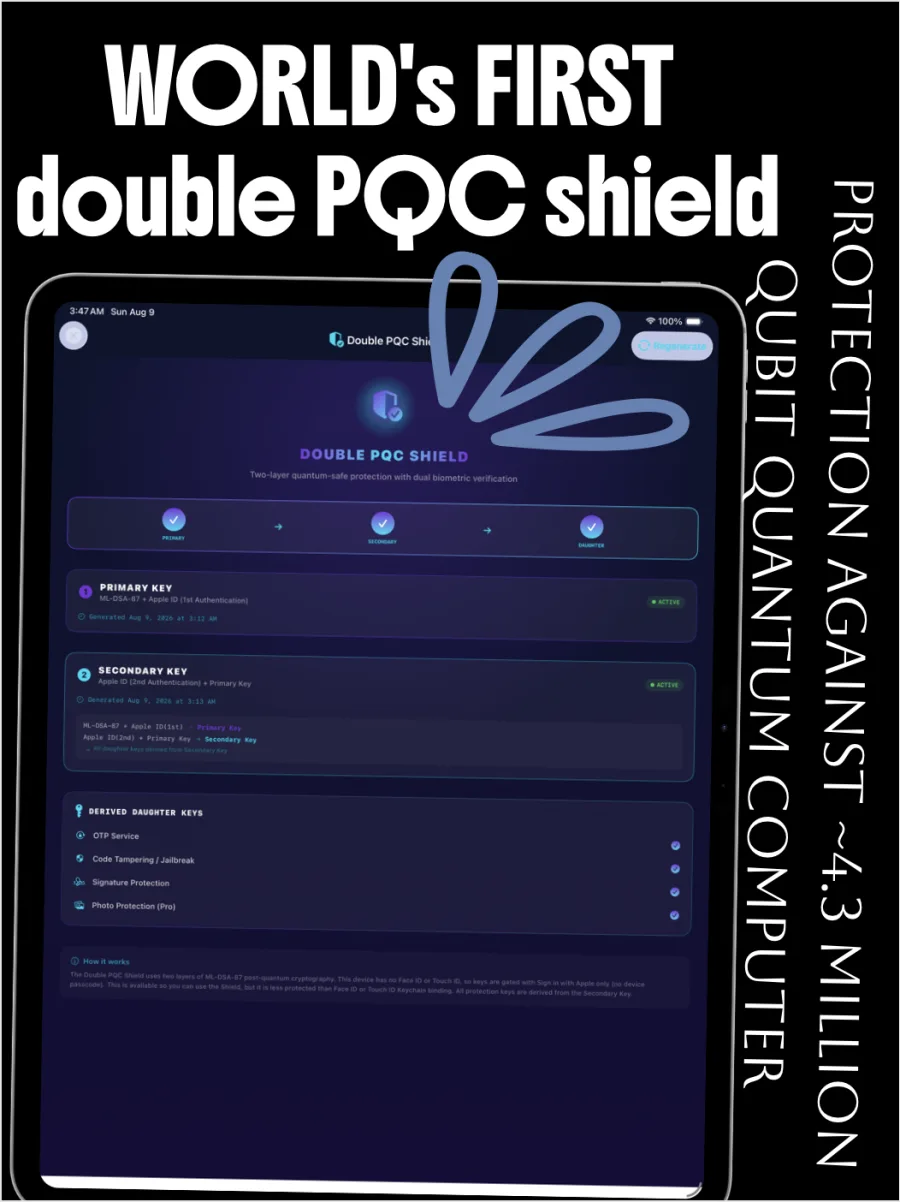 Double PQC Shield on iPad
