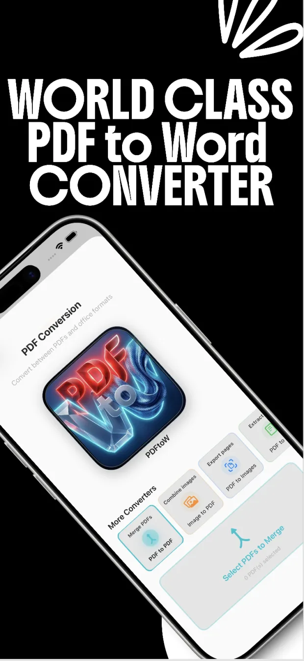 PDF conversion screen with PDFtoW